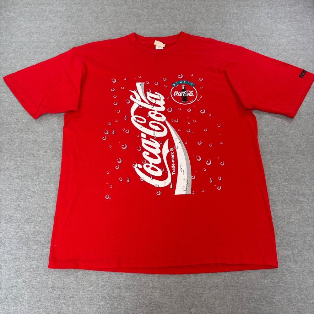 Vintage 1999 Coca-Cola Graphic T-Shirt Mens Large Red Cotton Always Coke Tee